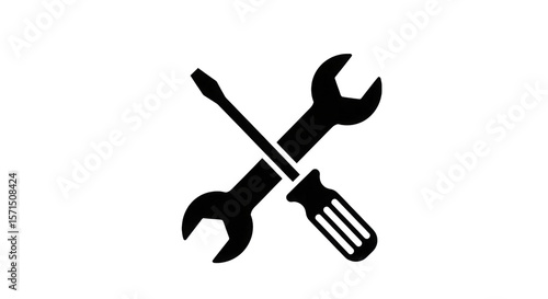 Wrench and Screwdriver Tools isolated on a transparent background