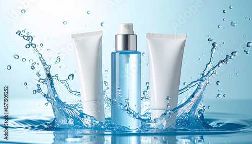 blue water splash skincare 