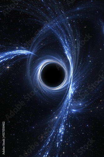 Vászonkép Stunning Abstract Black Hole Gravity Lens Cosmic Phenomenon Illustration