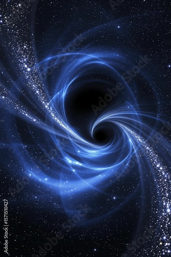 Abstract Swirling Light Black Hole Portal Space Celestial Illustration