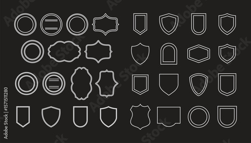 Set of company training badge certificates to determine based on criteria. Vector illustration certified logo design