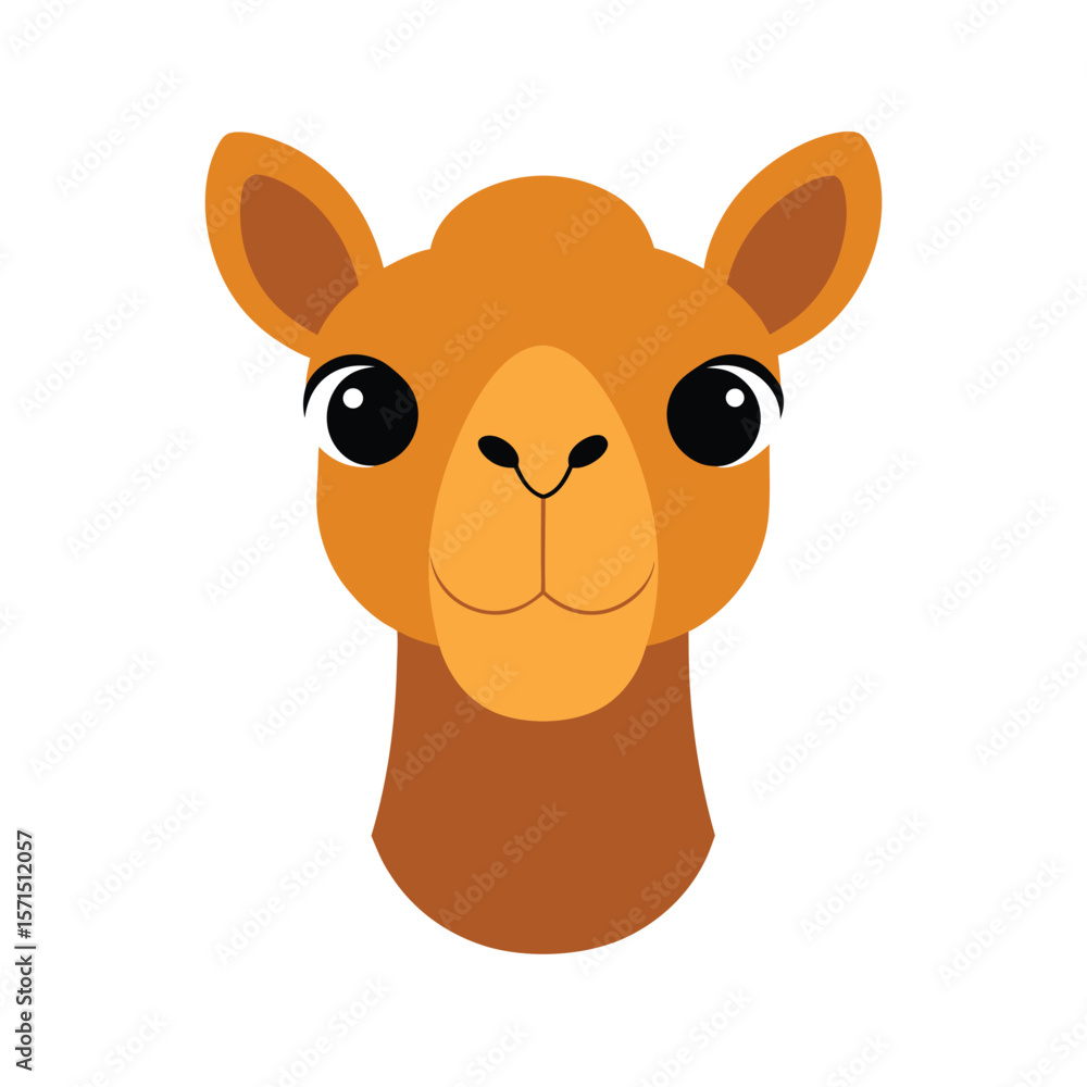 Obraz premium camel-face-close-up-vector-art-on-white-background.eps