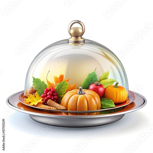 Dinner Cloche on Festive Table Photo