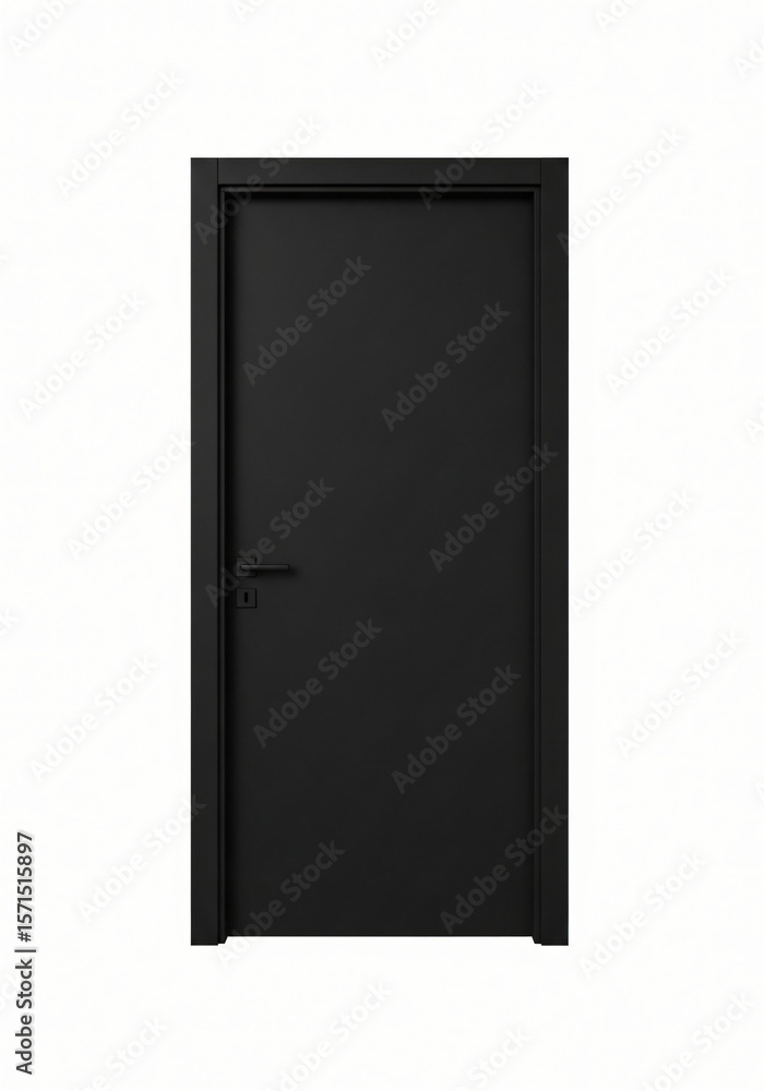 closed black door isolated on white background closed black door isolated on white background