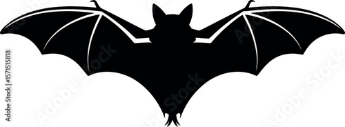 Flying Fox Bats silhouette on white background
