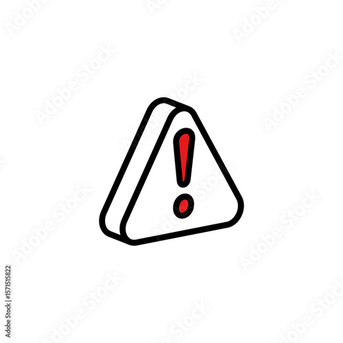 Free Download Icon showing a triangular warning sign with a red exclamation mark for alert and caution notifications. - GFXLoad