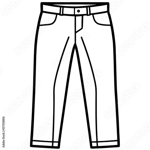 Classic Denim Jeans Vector Illustration