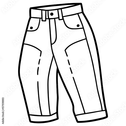 Classic Denim Jeans Vector Illustration