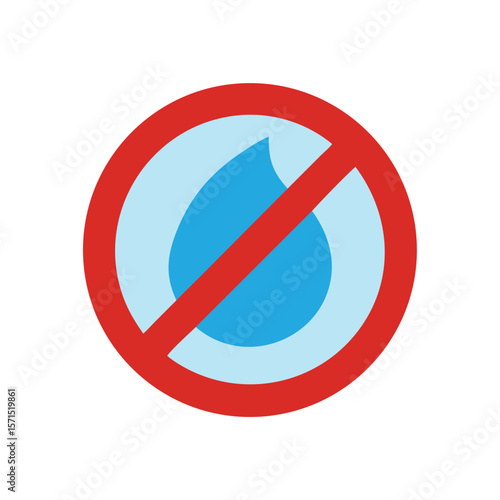 Free Download Red circle with a diagonal line through a blue water drop symbol on a light blue - GFXLoad