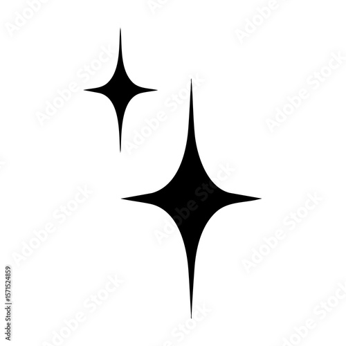 Edgy Streetwear Stars On White Background - Aesthetic Y2K Minimal Vector Graphic Icon