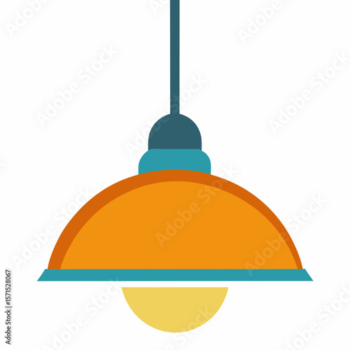 new style electric pendant hanging light, bulb vector icon on white background
