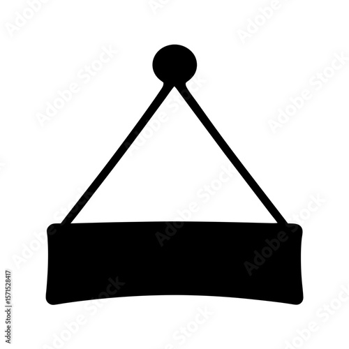 A stylized black and white vector image of a fez hat with tassel