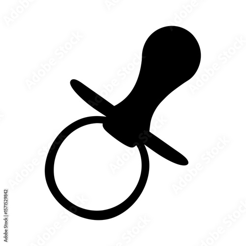 Black silhouette icon of a baby pacifier dummy nipple soother