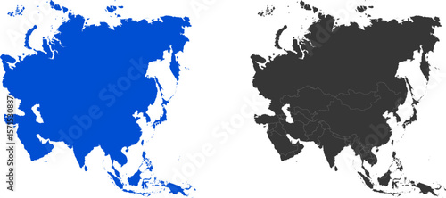 Territory of Europe, Asia, Eurasia with separate countries