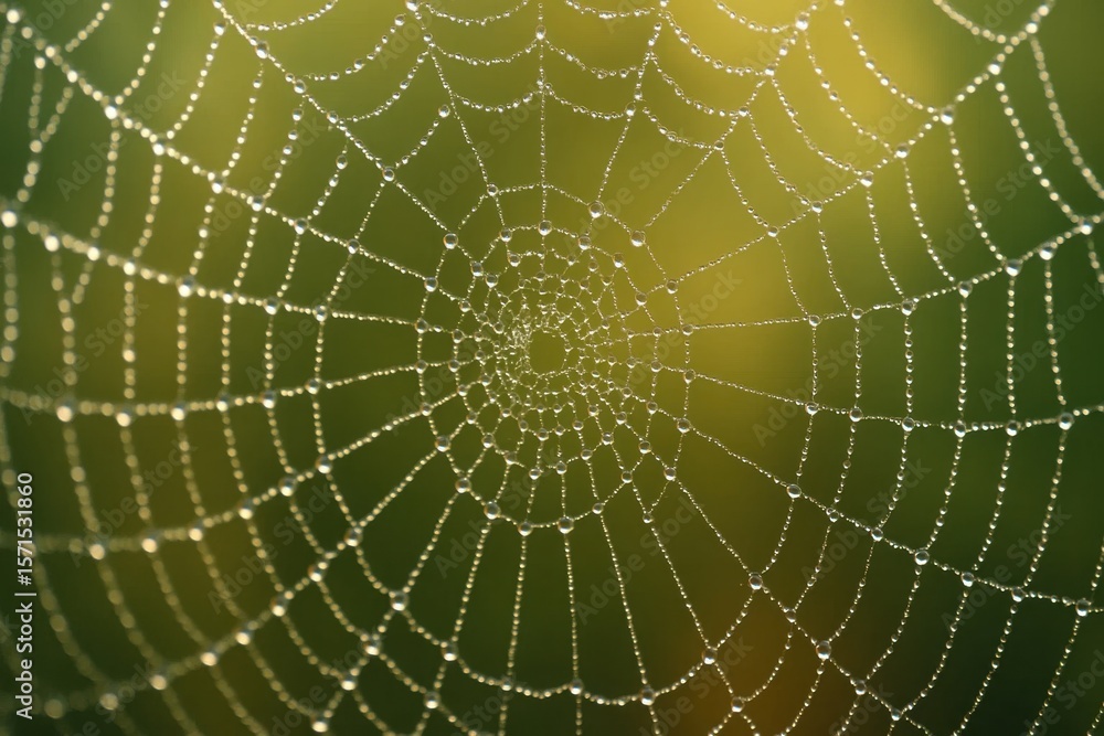 Fototapeta premium A Macro Perspective of a Spider's Masterpiece