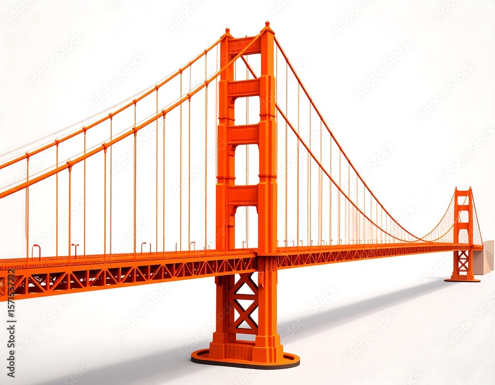 Obraz premium 3D model of the Golden Gate Bridge
