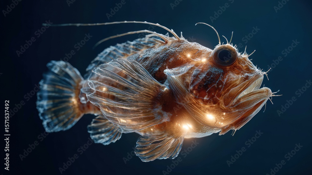 Fototapeta premium Close-up of a luminous deep-sea fish.