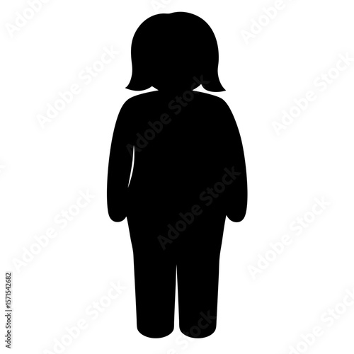 Silhouette of a standing person with a slightly fuller figure shape