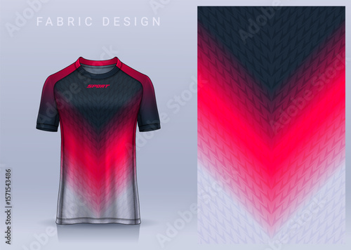Fabric textile design for Sport t-shirt, Soccer jersey mockup for football club. uniform front view.	