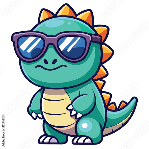 Cute dinosaur with sunglasses (2)