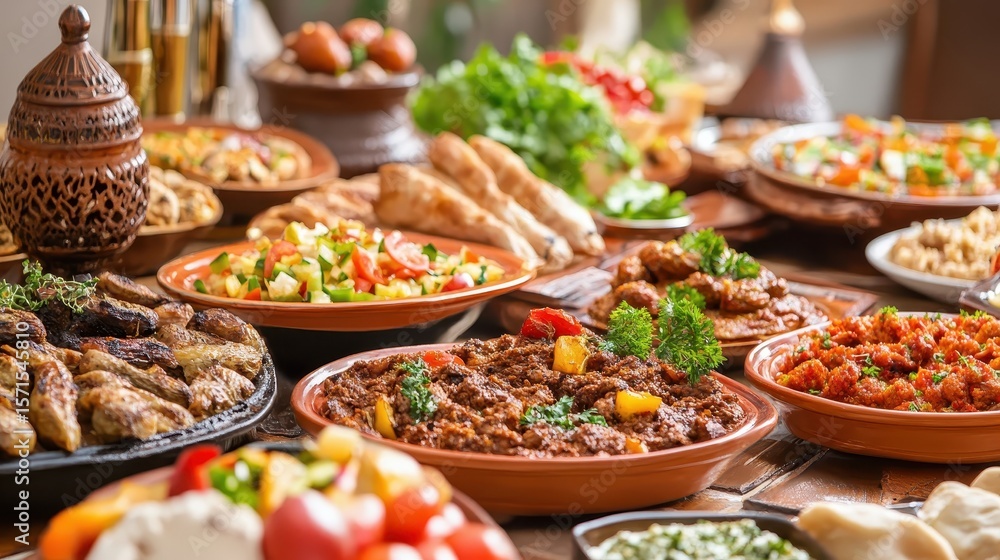 Exquisite Array of Traditional Dishes Served at a Festive Banquet Exquisite Array of Traditional Dishes Served at a Festive Banquet