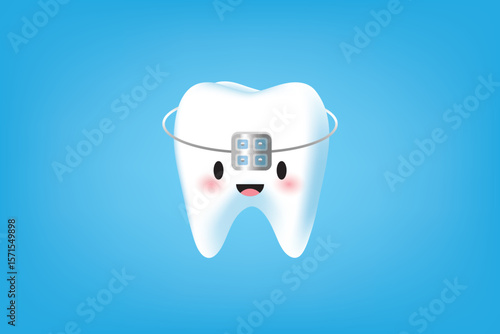 Digital illustration of tooth with orthodontic implant tool and red highlights. Ideal for clinics, infographics, and education.