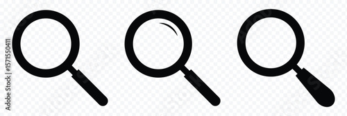 Magnifying glass icon in line style. magnifier or loupe sign. Loupe icons set. Magnifying glass icon, magnifier icon eps 10