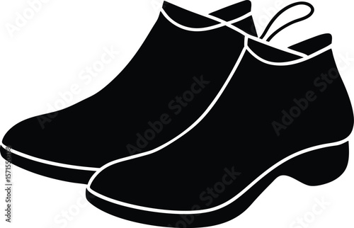 Pilgrim shoes vector silhouette