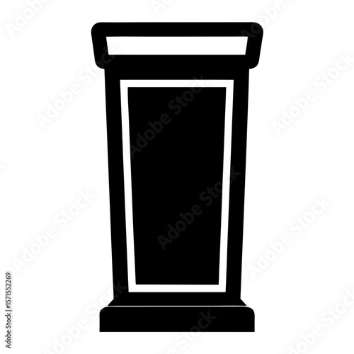 Black and white pedestal platform or lectern for public speaking events