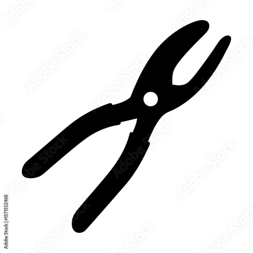Black silhouette of slip joint pliers on a white background illustration