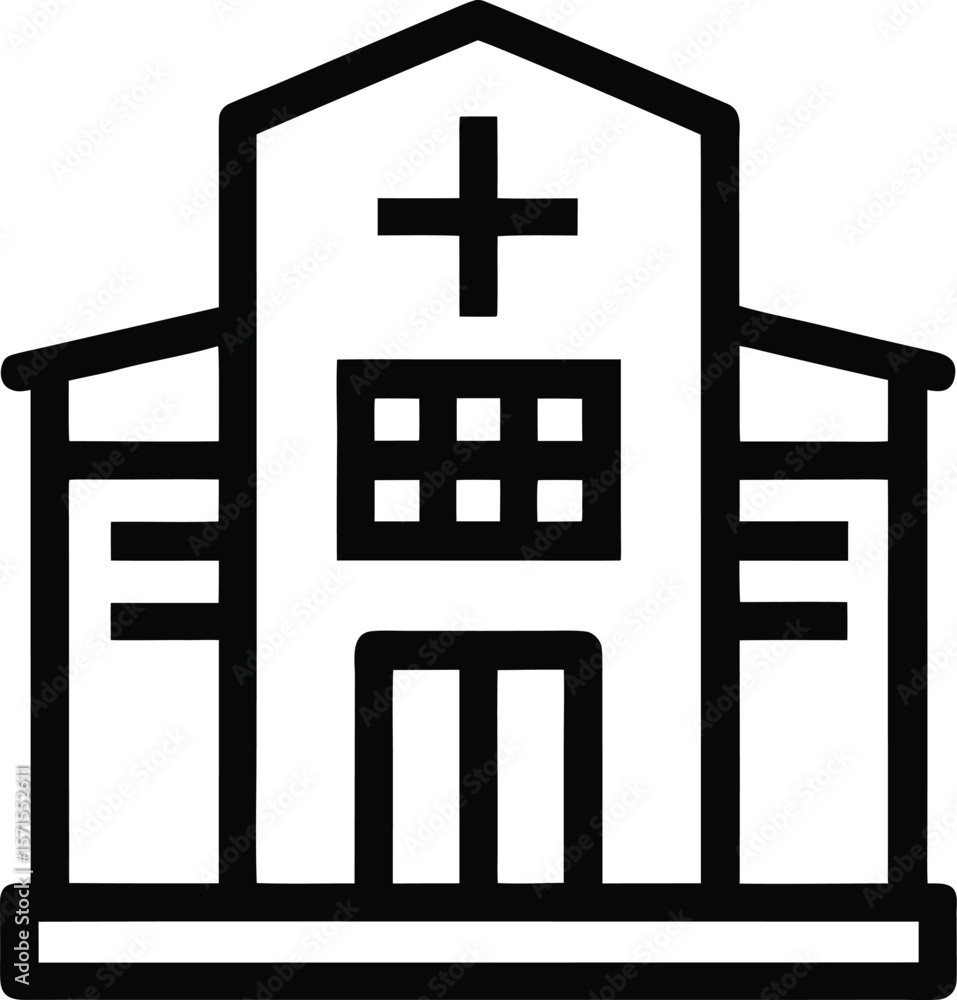 Fototapeta premium Hospital building Vector illustration on transparent background