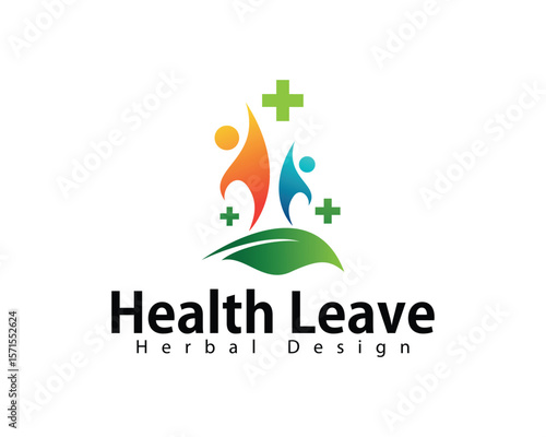 health people logo creative design concept herbal leave