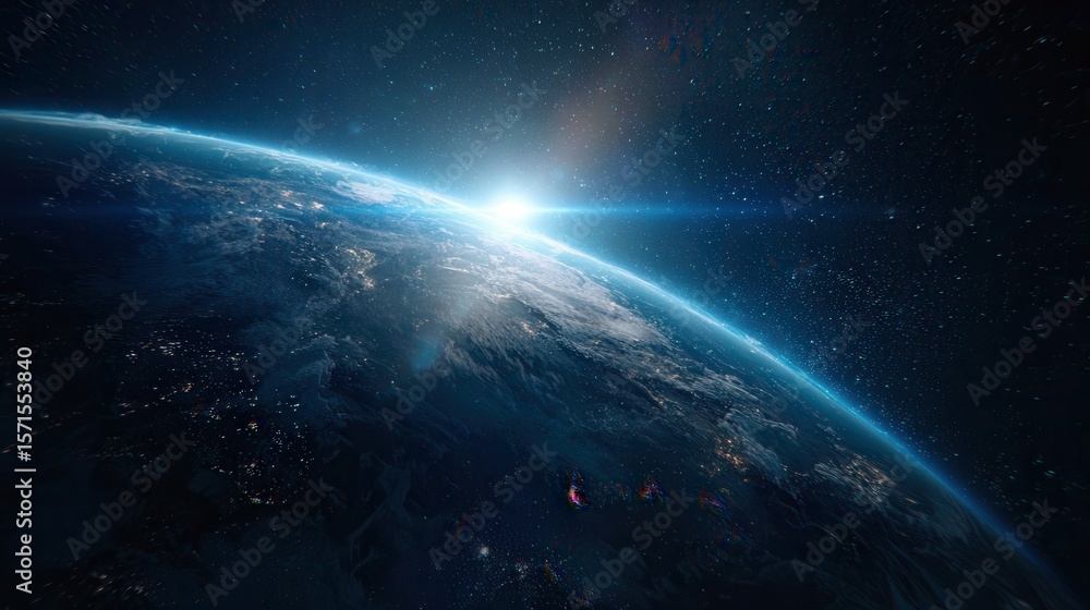 Naklejka premium planet earth in space