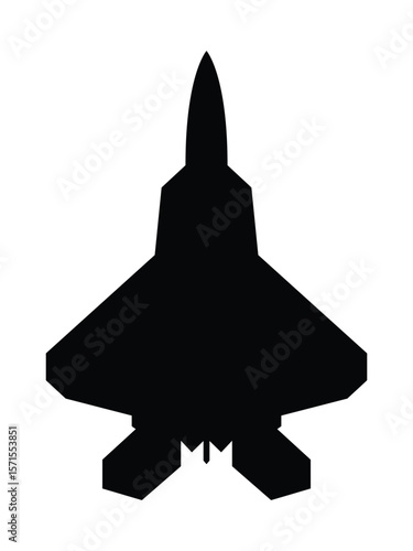 F-22 Raptor fighter jet icon. us army symbol. isolated vector image for military concepts, infographics and web design
