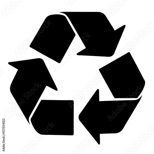 Simple iconic representation of recycling efforts, emphasizing environmental responsibility and sustainability