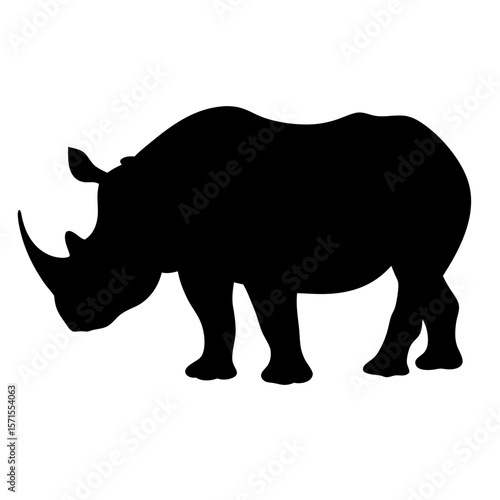 Silhouette of a rhinoceros, portraying the animal's strength and natural world