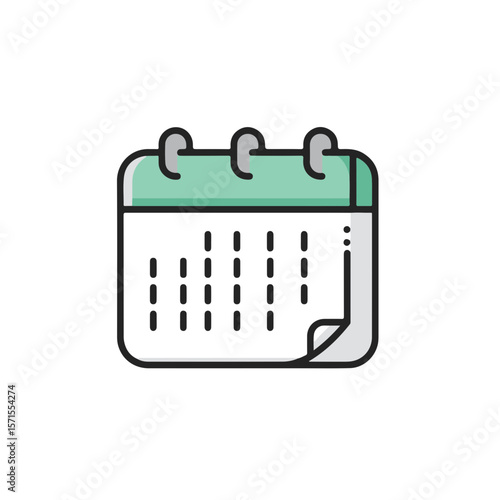 A Simple Calendar Illustration in soft color palette.