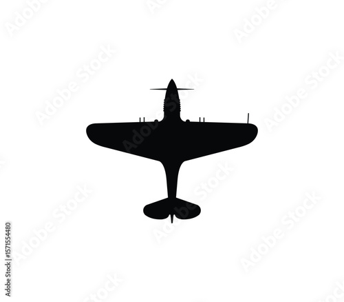 P-40 Warhawk fighter jet icon. us army symbol. isolated vector image for military concepts, infographics and web design, Heritage of U.S. Air Force Fighters