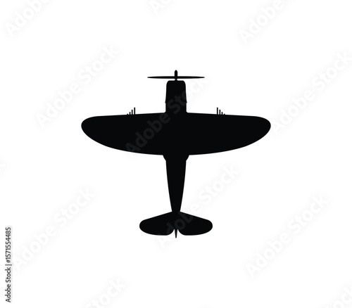 P-47 Thunderbolt fighter jet icon. us army symbol. isolated vector image for military concepts, infographics and web design, Heritage of U.S. Air Force Fighters