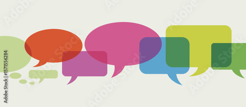 Colorful Speech Bubbles Representing Communication