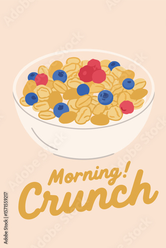 Morning Crunch Bowl with Berries and Cereal