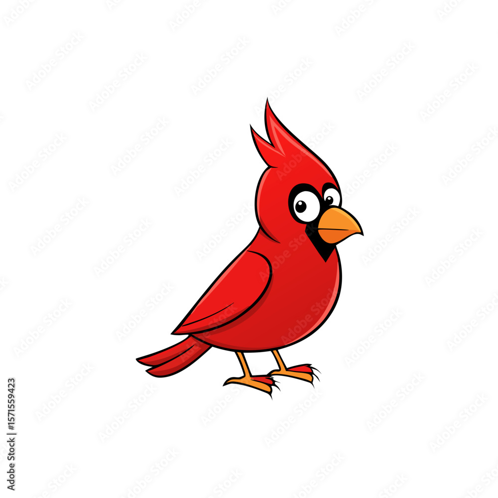 Fototapeta premium red bird on a branch