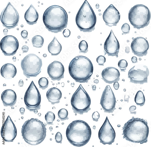 Water Droplets Vector Set