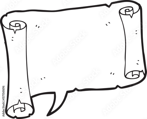 Ancient scroll speech bubble paper text