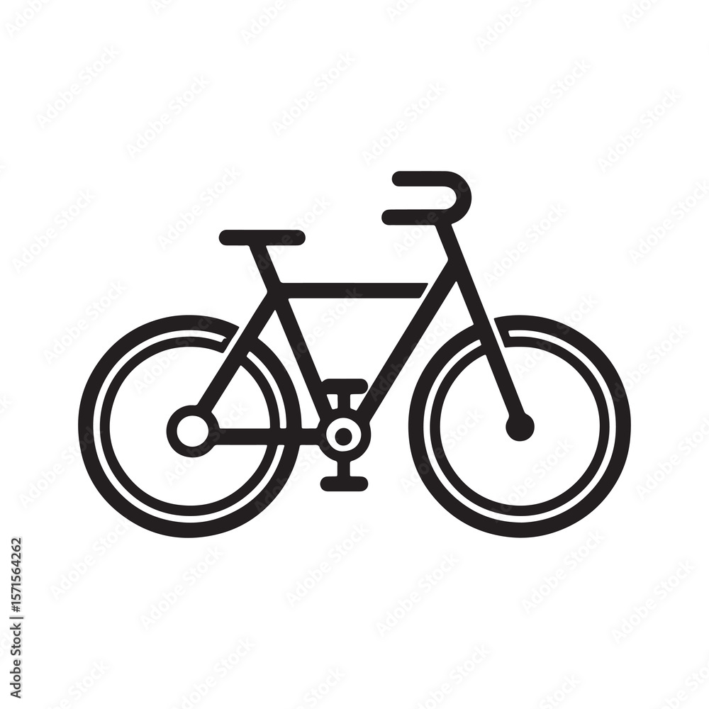 Fototapeta premium Bicycle Icon Flat Vector Bike Silhouette