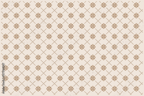 Elegant Symmetry: A captivating pattern of ornate, intersecting lines and floral medallions creates a sense of harmonious design and timeless sophistication.