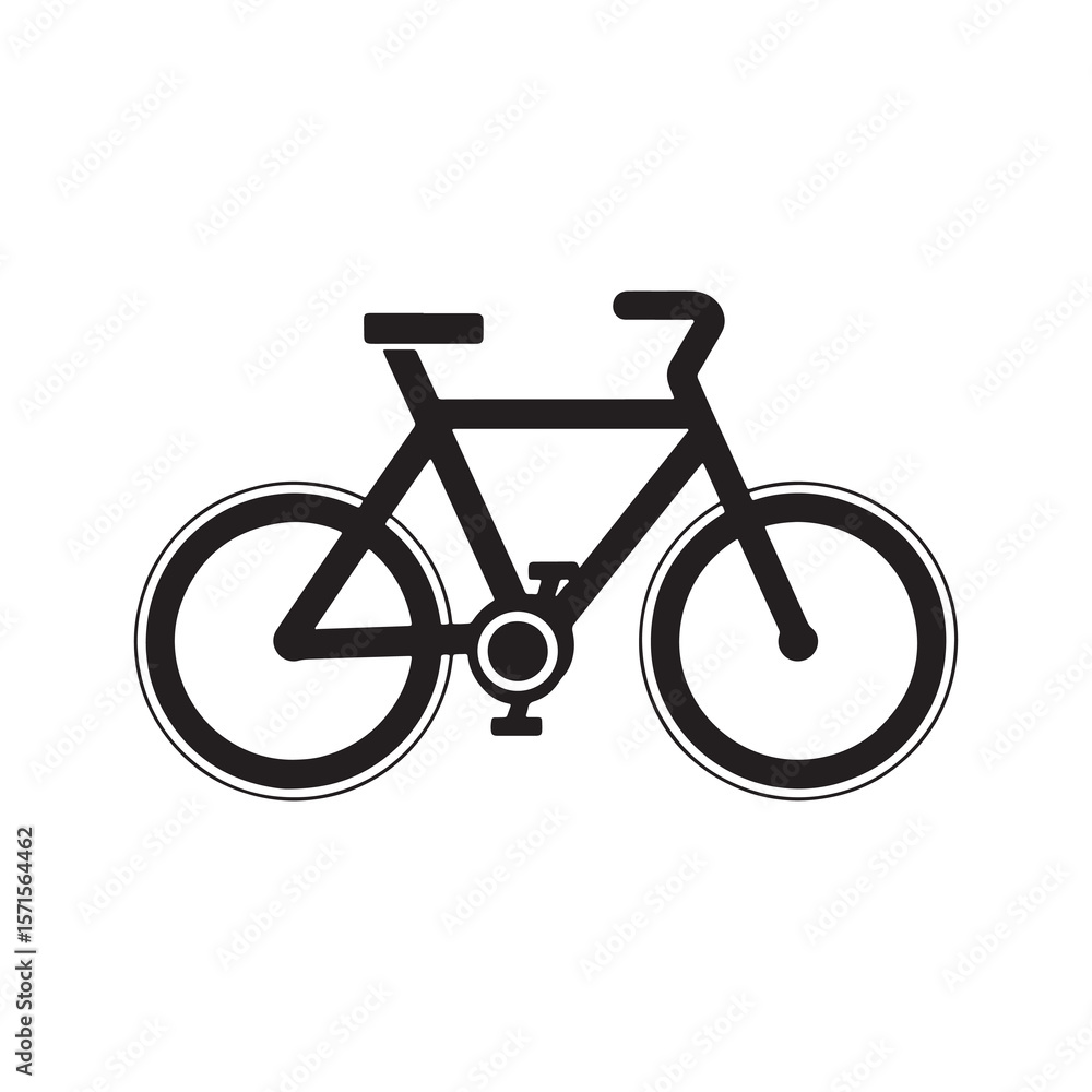 Obraz premium Bicycle Icon Flat Vector Bike Silhouette