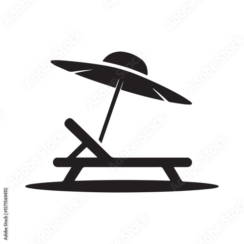 beach chair and umbrella icon