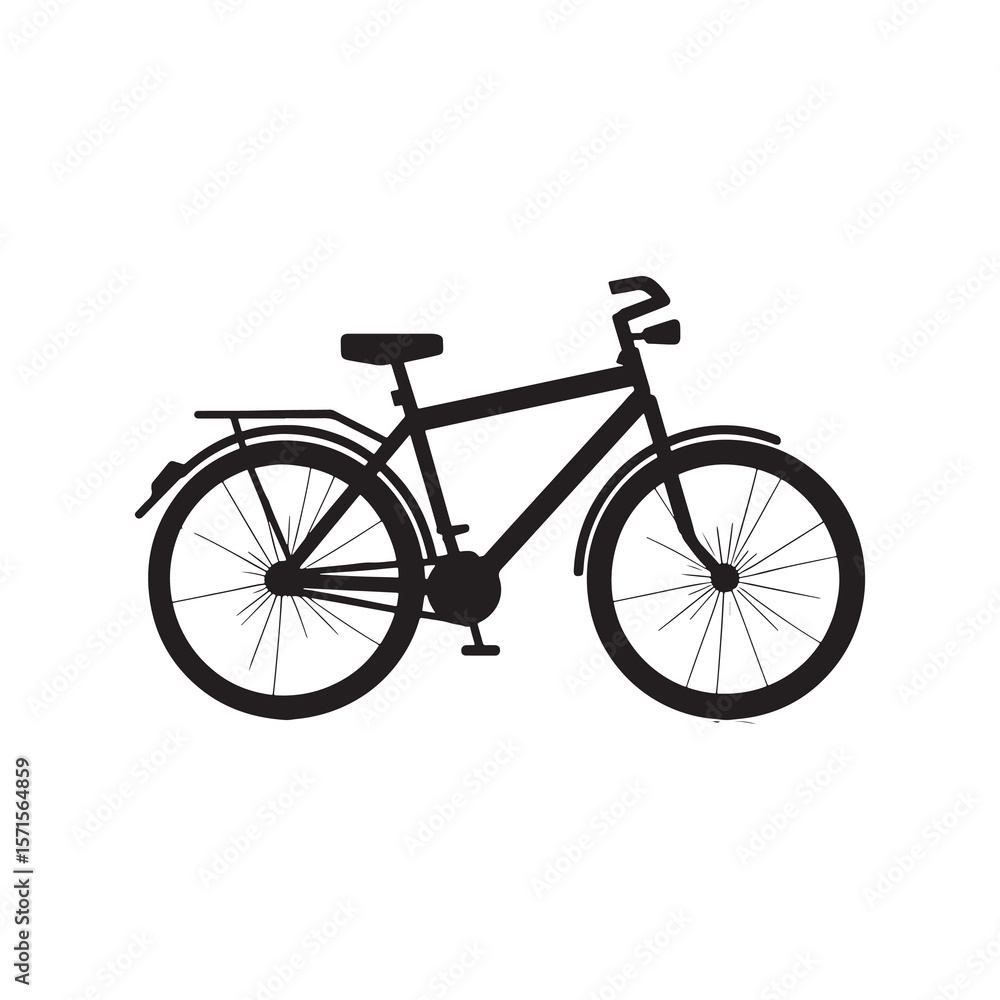 Fototapeta premium Bicycle Icon Flat Vector Bike Silhouette