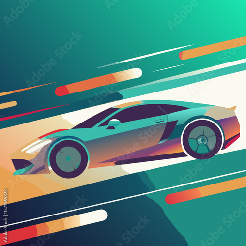 Fast Sports Car Graphic Design, Abstract Speed